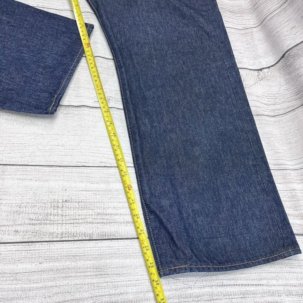 Levis 501 Original Fit Straight Jeans Mens 42x32‎ Dark Wash Blue Cotton